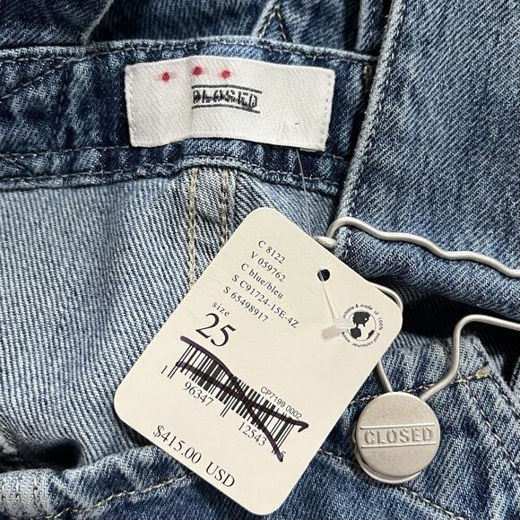 Free People CLOSED Dungaree Relaxed Denim Overalls Size 25 Blue Utility Retro - Picture 7 of 9